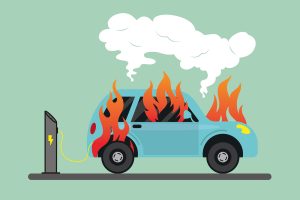 آتش گرفتن خودروی الکتریکی